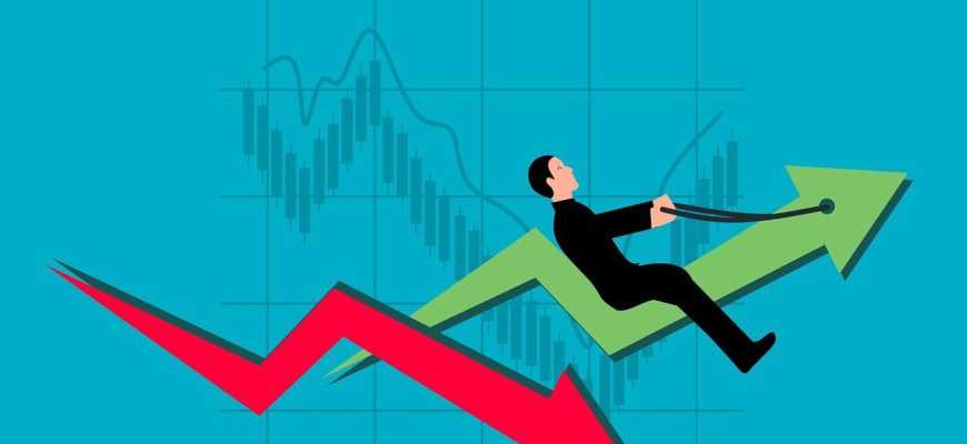 chart, arrow, businessman