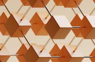 an abstract background of orange and white cubes