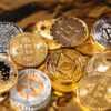 silver and gold round coins