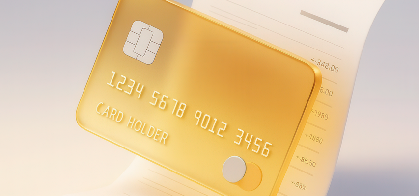 credit card, payment, finance, banking, transaction, receipt, fintech, online payment, digital wallet, ecommerce, money, billing, invoice, cashless, financial concept, luxury card, gold card, banking technology, payment method, accounting, business, economy, minimal background, ai generated